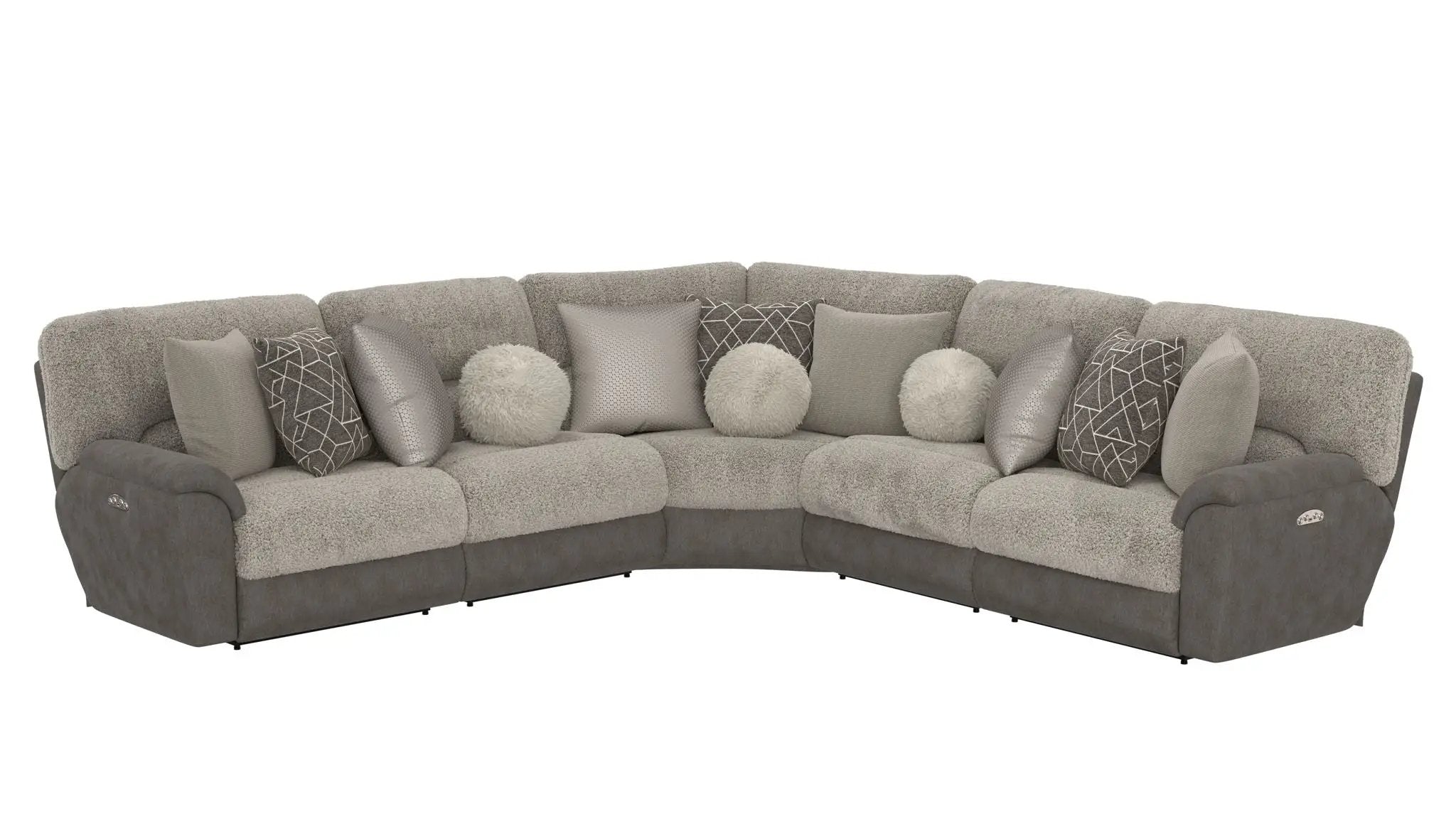 Rendezvous - 5 Piece Modular Sectional With 3 Reclining Seats - Umber by Unique Piece Furniture