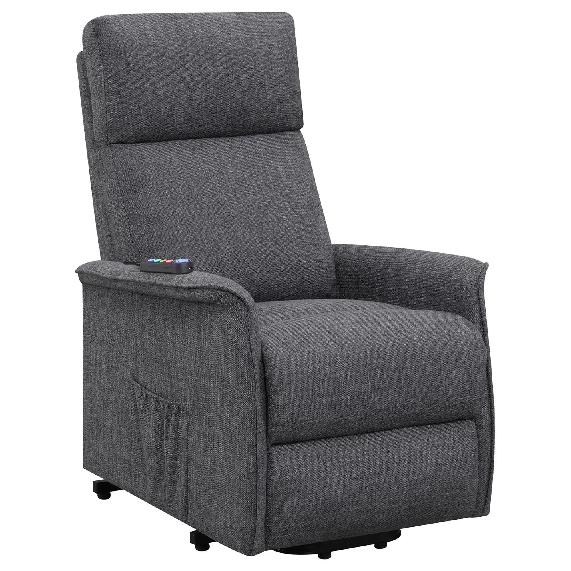 Upholstered Power Lift Recliner With Wired Remote by HouseOfZazla