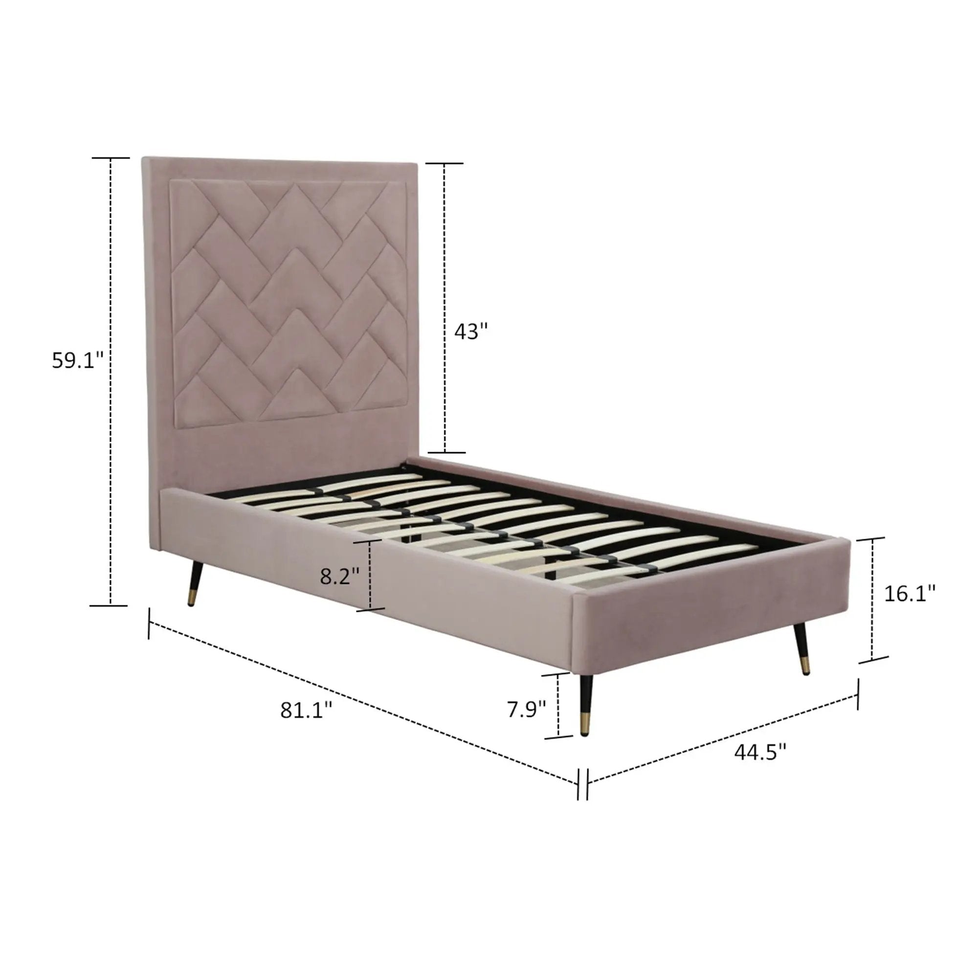 Crosby - Bed With Upholstered Headboard And Slats