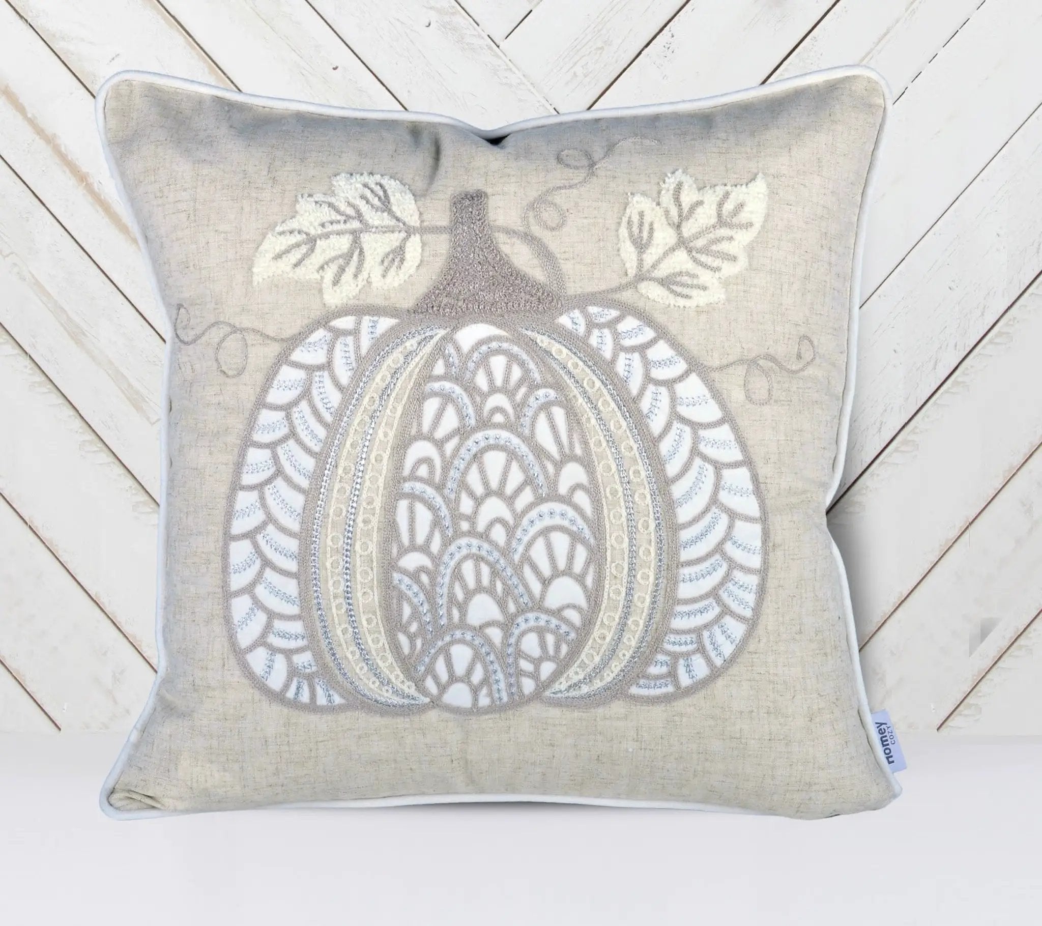 Lace Embroidered Pumpkin Throw Pillow – Set of 2 by HouseOfZazla