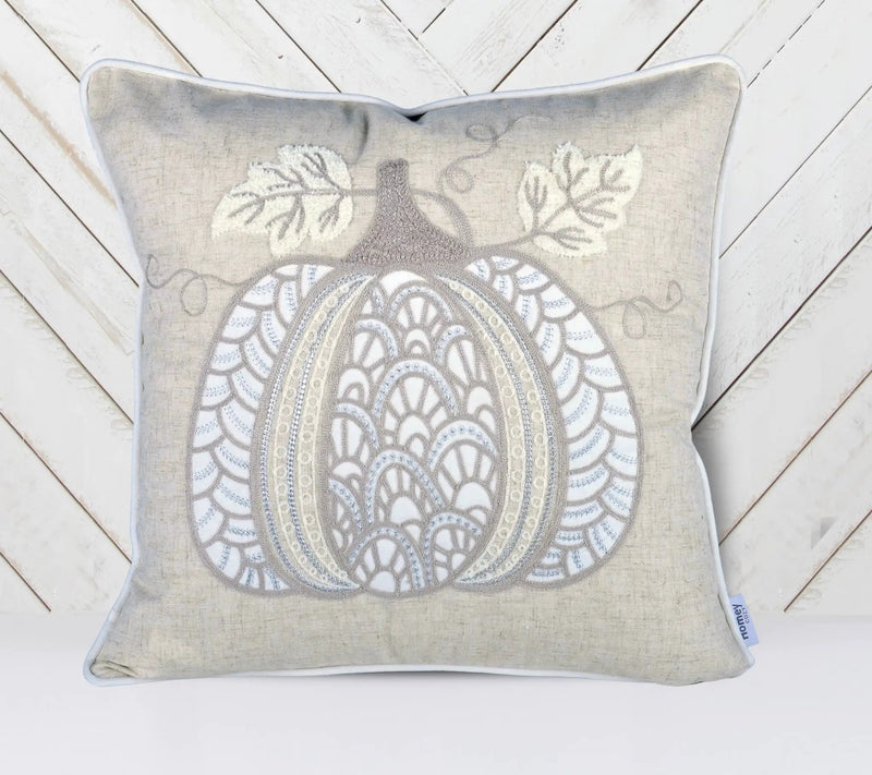Lace Embroidered Pumpkin Throw Pillow – Set of 2 by HouseOfZazla
