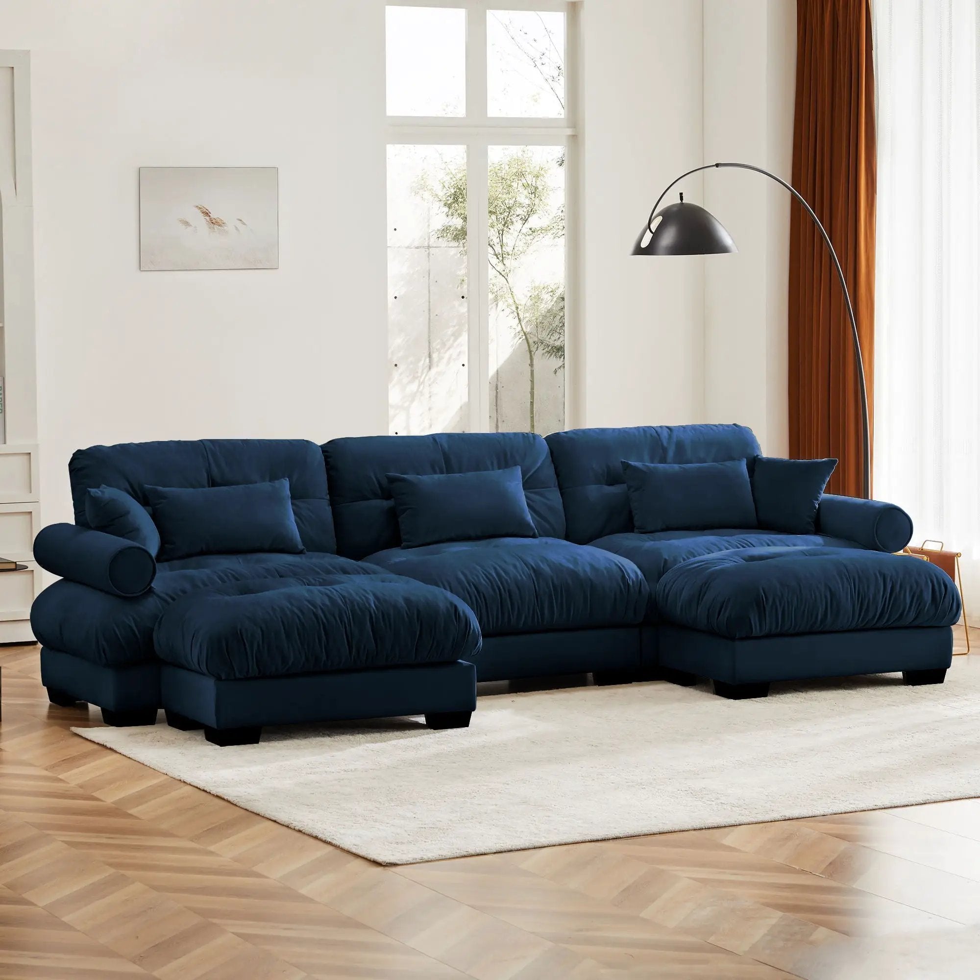 Super Comfort Oversized Modular Sectional Sofa With Movable Ottoman by HouseOfZazla