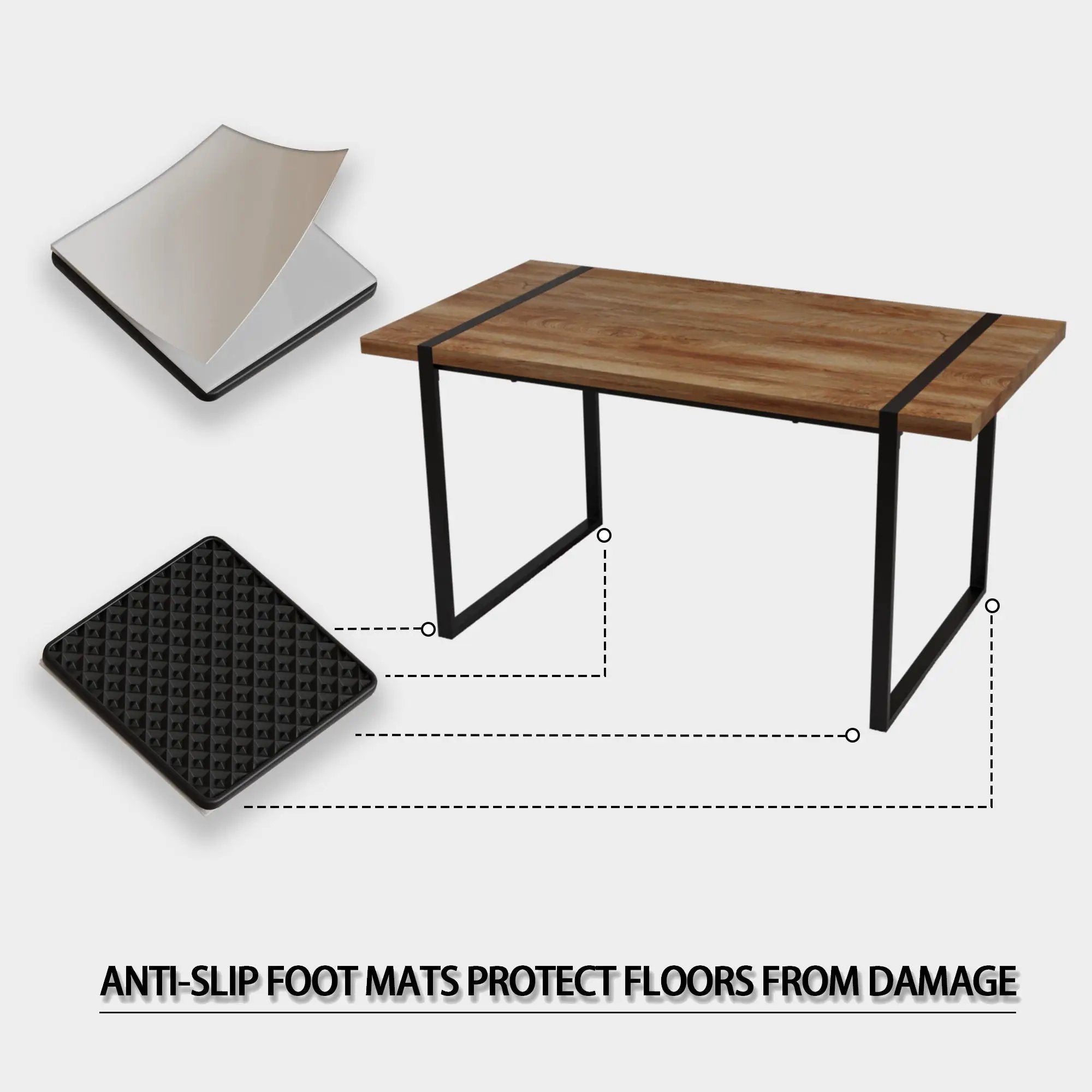 Rectangular Dining Table, 4 - 6 Person Capacity - Wood by HouseOfZazla