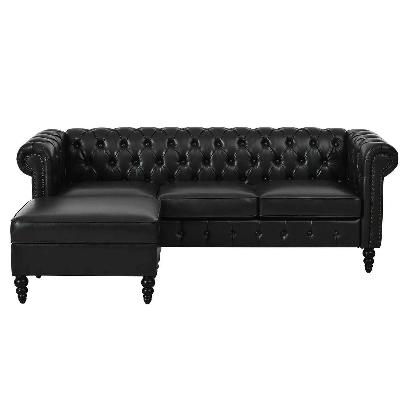U-style 85" Modern 4-Seater L-Shaped Sectional Sofa with Storage Ottoman by HouseOfZazla