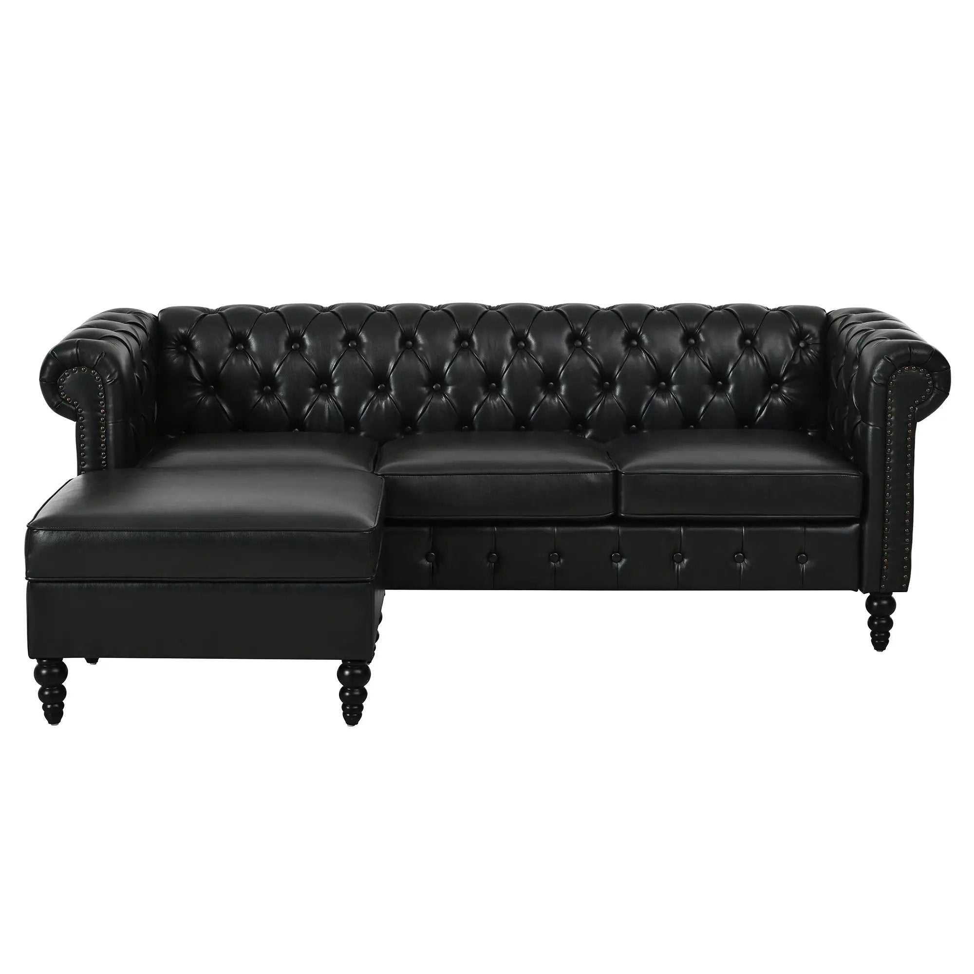 U-style 85" Modern 4-Seater L-Shaped Sectional Sofa with Storage Ottoman by HouseOfZazla