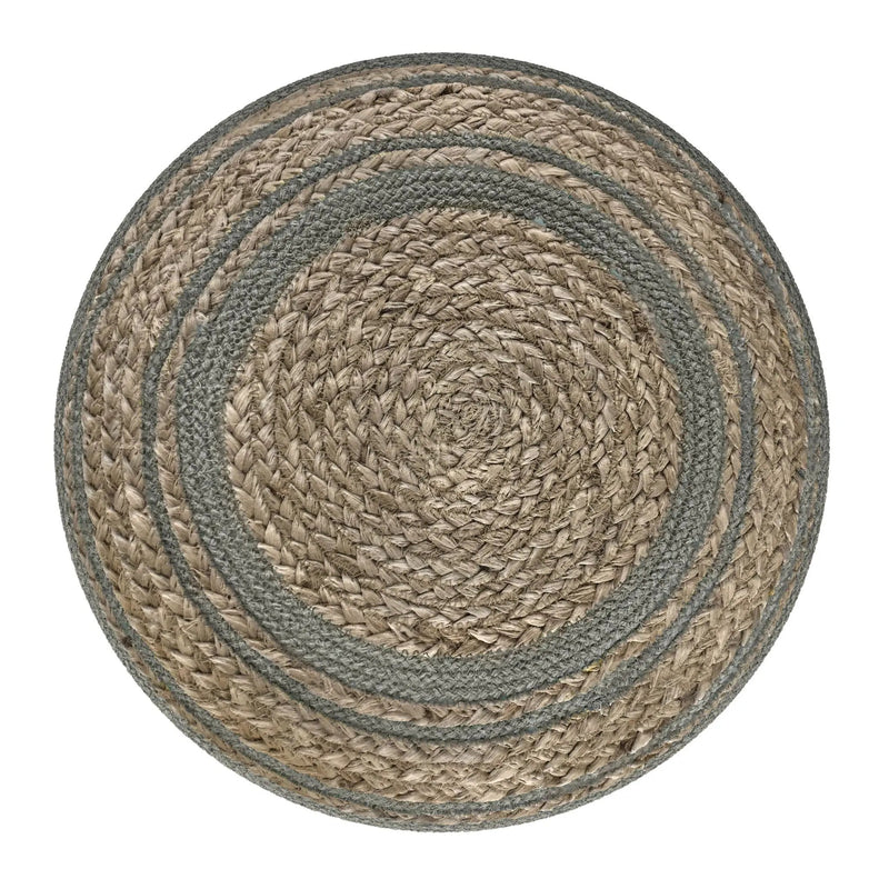 Serena - Handcrafted Round Braided Pouf by HouseOfZazla