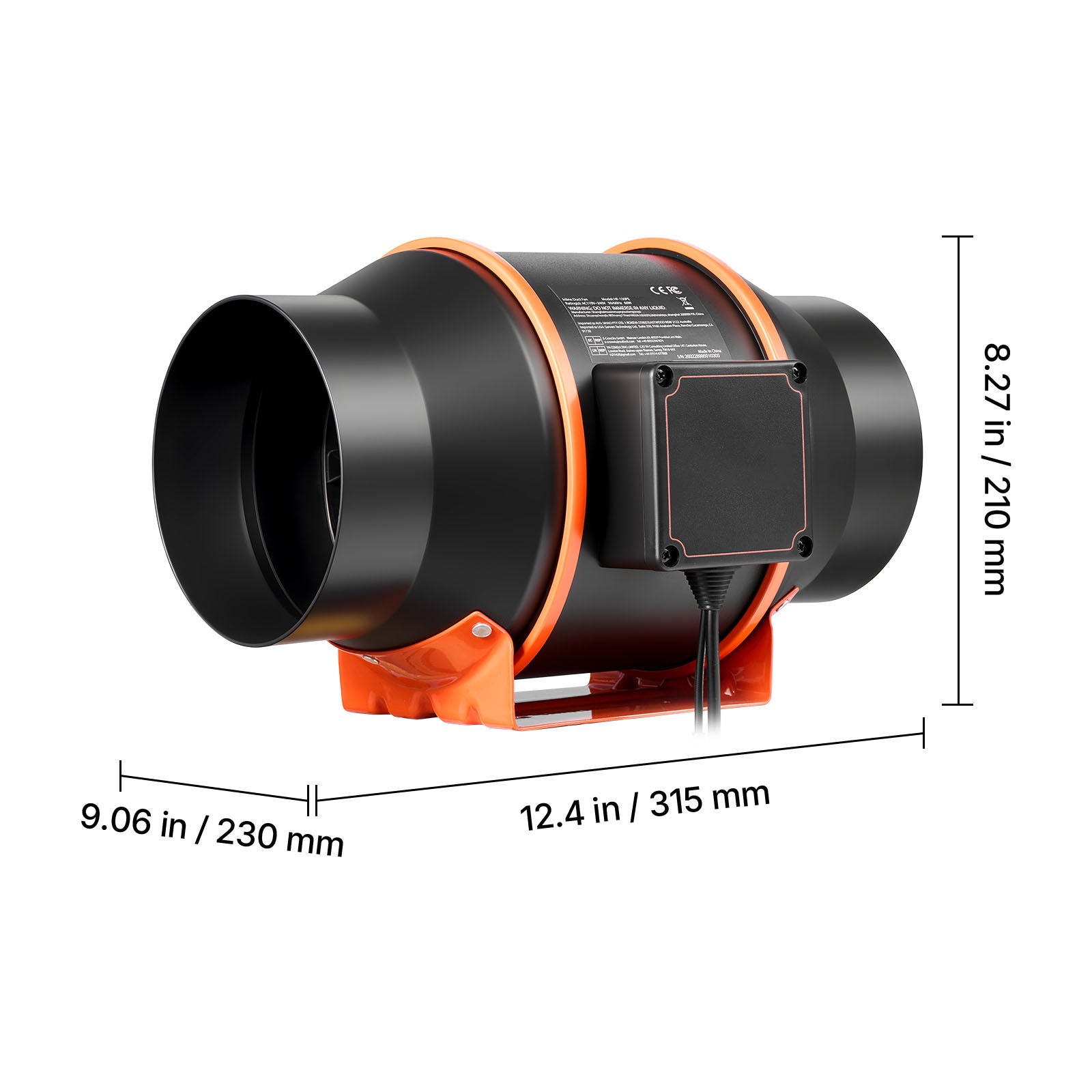 Inline Duct Fan with 402 CFM and 3-Speed Circulation by HouseOfZazla