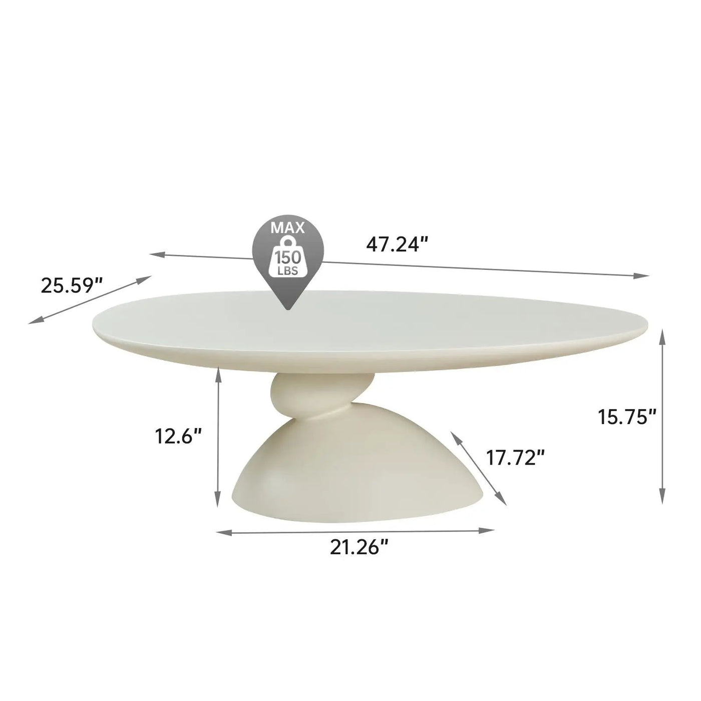 Lucky Stone Shaped Table by Unique Piece Furniture