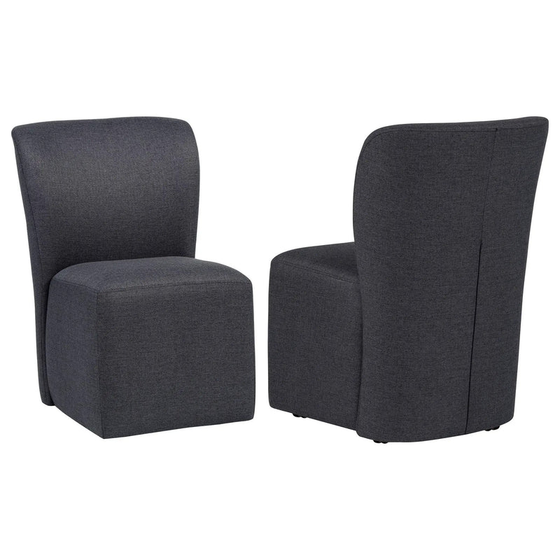 Jaelynn Upholstered Parsons Dining Side Chair Charcoal (Set of 2) by Unique Piece Furniture