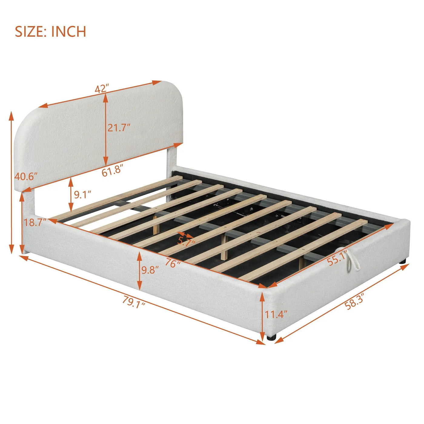 Upholstered Platform Bed With Hydraulic Storage System by Unique Piece Furniture