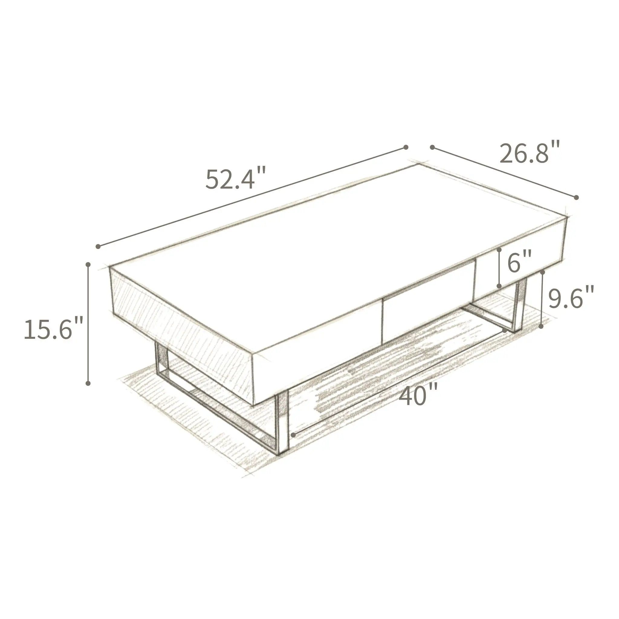 Rectangular Coffee Table With Hidden Storage by HouseOfZazla