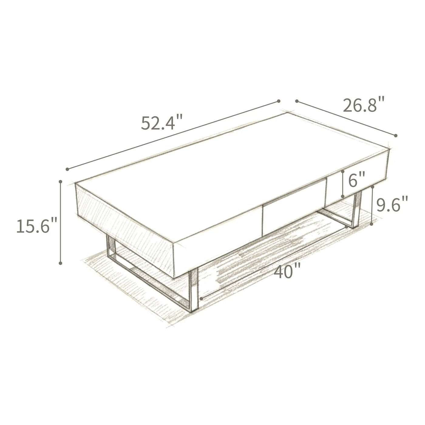 Rectangular Coffee Table With Hidden Storage by Unique Piece Furniture