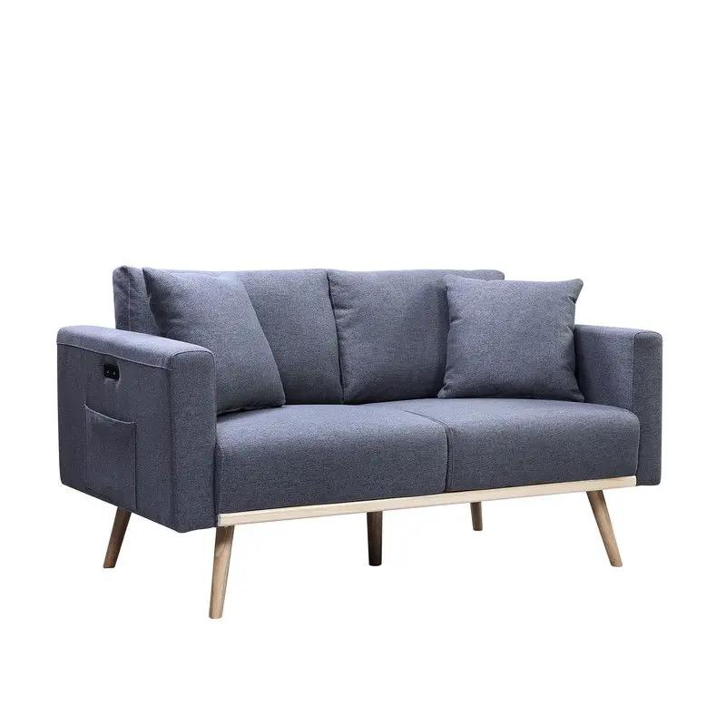 Easton - Fabric Living Room Set With USB Charging Ports Pockets And Pillows (Set of 2) by Unique Piece Furniture