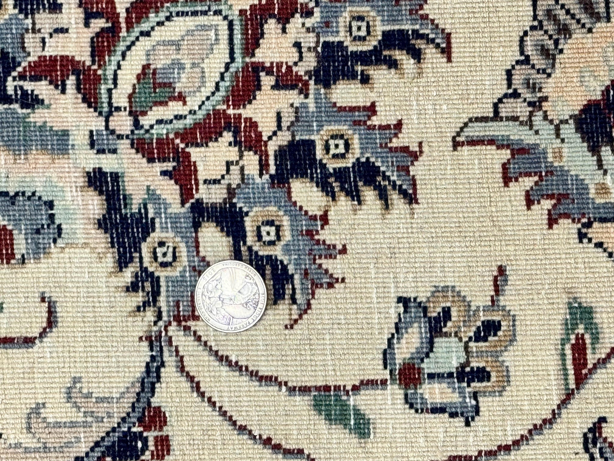 Pak Persian Rug 9x12, Maroon and Ivory, Wool Handmade Vintage by Jewel Rugs