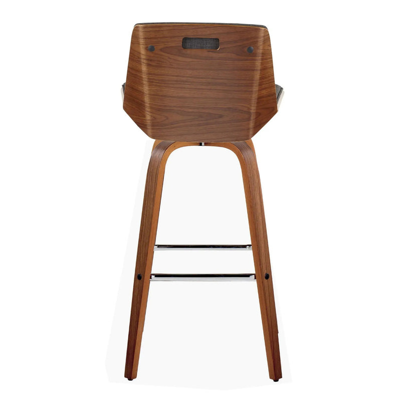 Corazza - Mid Century Modern Fixed Height Barstool With Swivel With Square Footrest (Set of 2) by Unique Piece Furniture