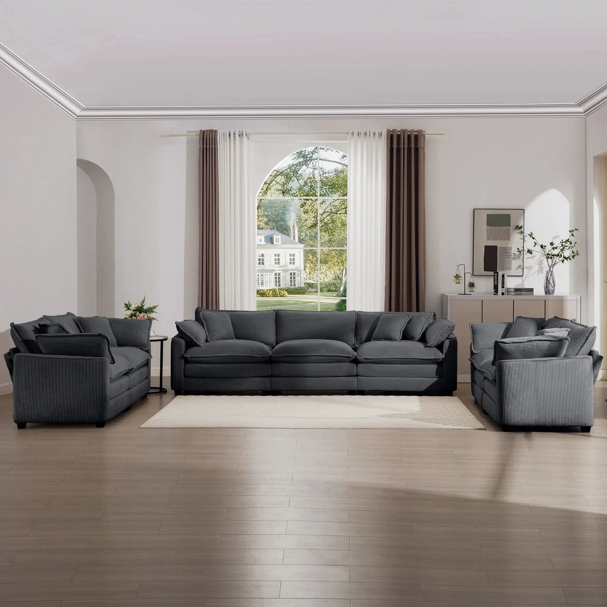 Elegant Oversized Sectional Sofa Set With Deep Seats And Flexible Layout by Unique Piece Furniture