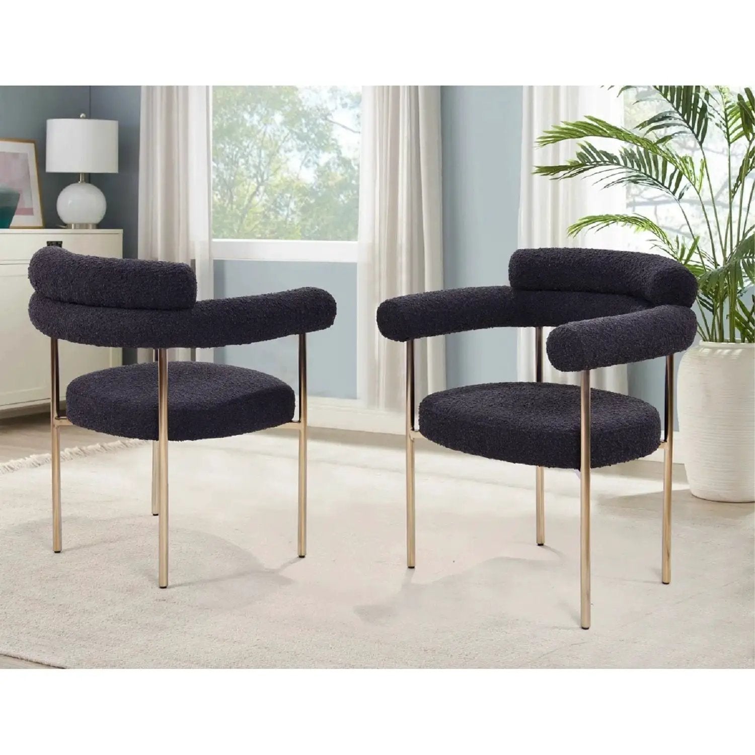 Upholstered Accent Dining Chairs With Armrests (Set of 2) by Unique Piece Furniture