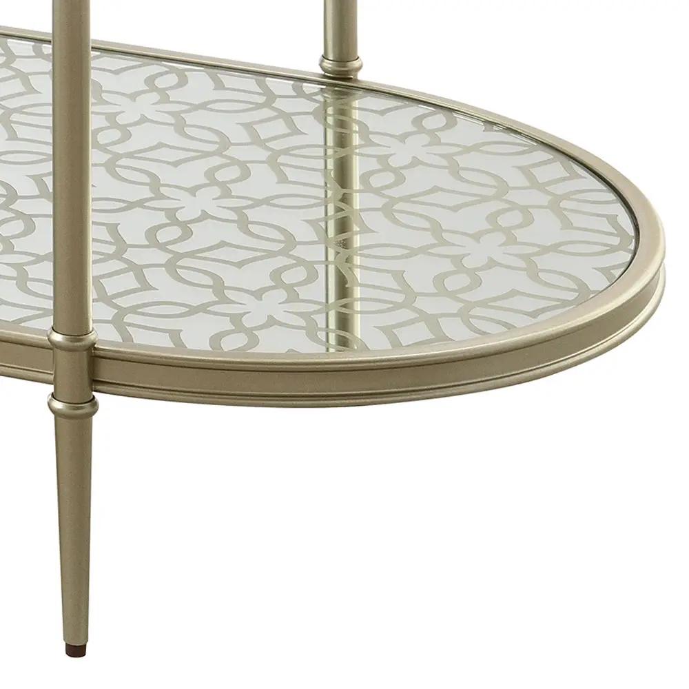 Zaba - TV Stand - Glass Top & Champagne by Unique Piece Furniture