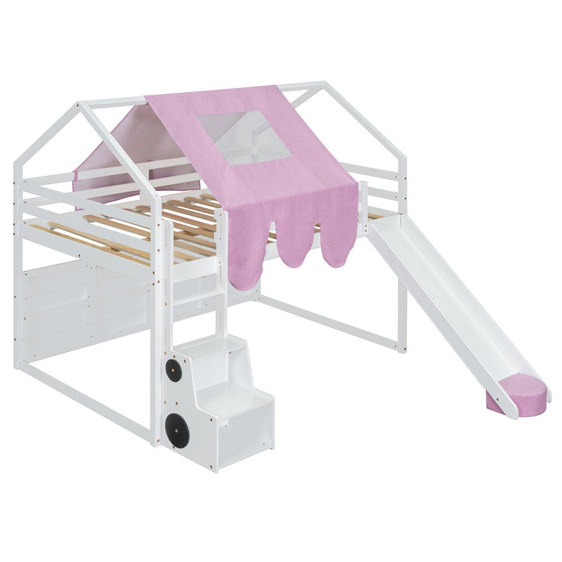 Loft Bed With House Shaped Frame And Tent by HouseOfZazla