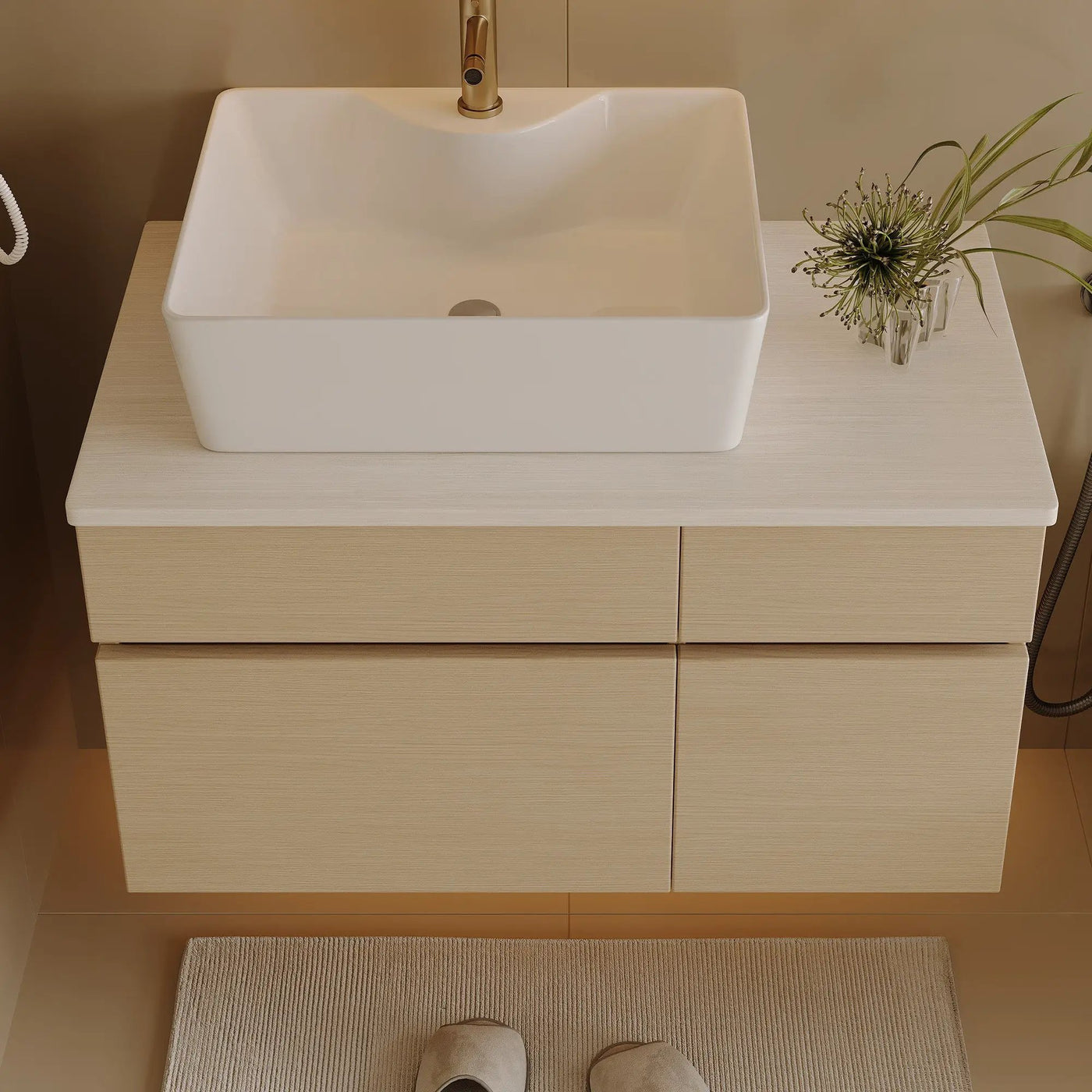Floating Single Small Bathroom Vanity with Sink by HouseOfZazla