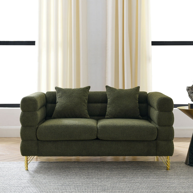 Oversized 2 Seater Sectional Sofa With Deep Seating And 2 Pillows by HouseOfZazla
