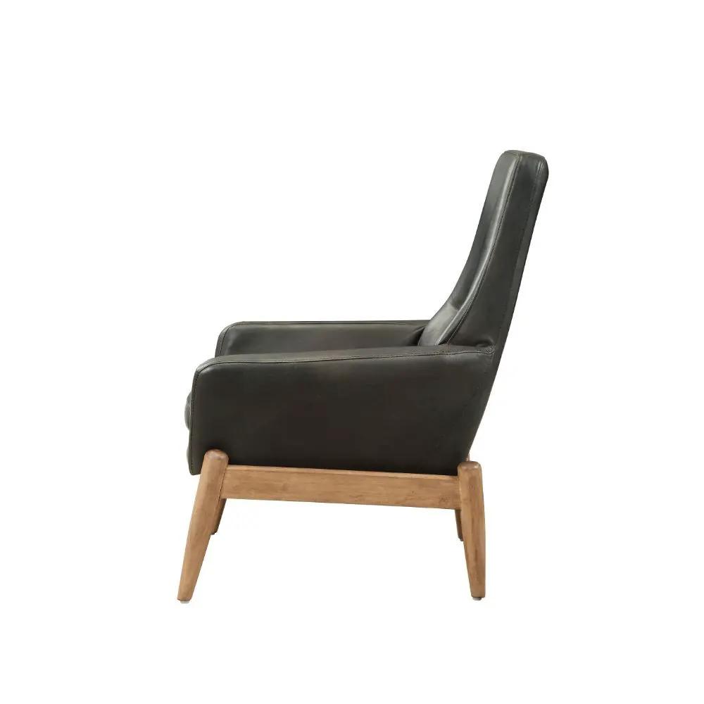 Dolphin - Accent Chair - Black Top Grain Leather by Unique Piece Furniture