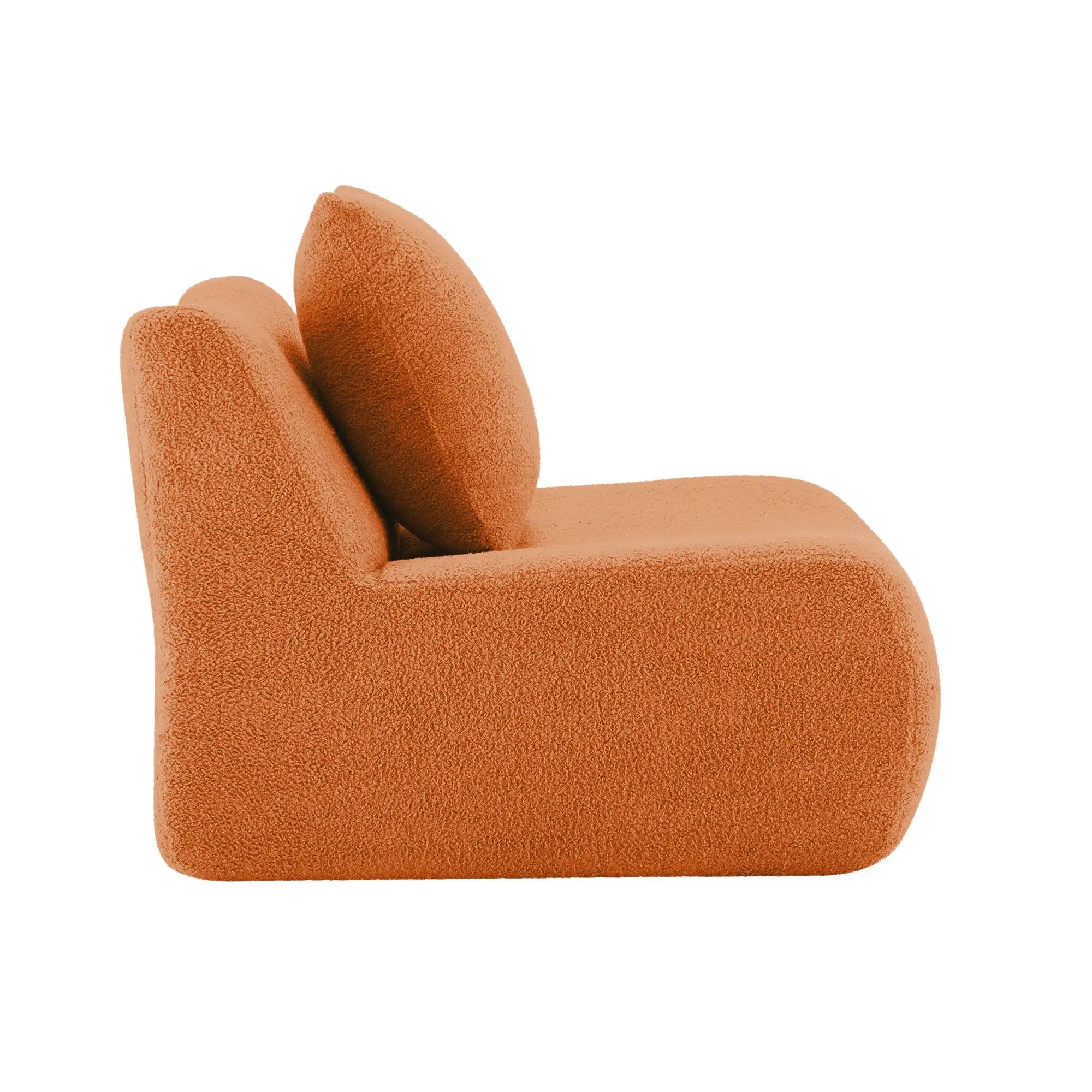 Armless Sofa With Pillow Teddy Fabric - Orange by HouseOfZazla