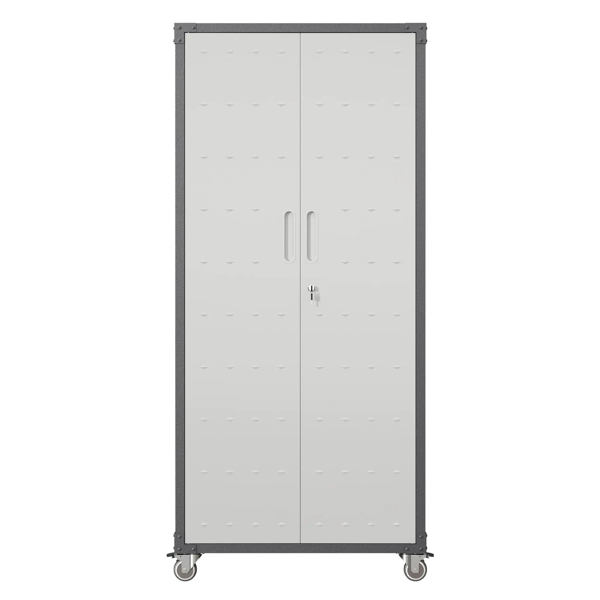 Metal Garage Storage Cabinet With Wheels Heavy Duty Tool Storage Cabinet - Brushed Nickel by HouseOfZazla