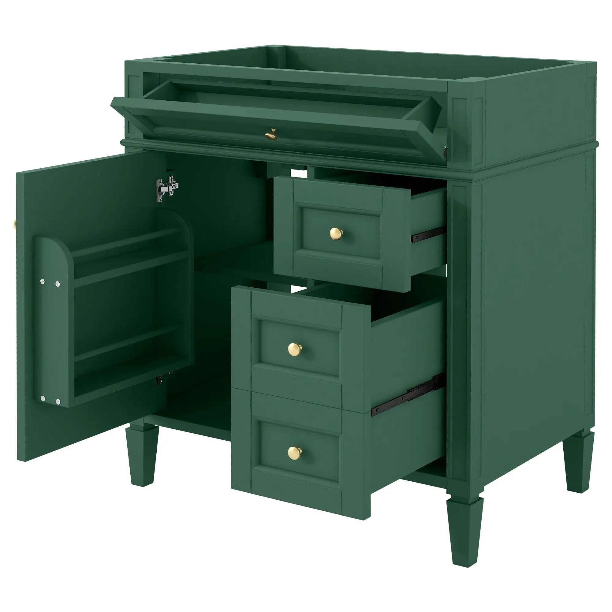 Bathroom Vanity With 2 Drawers And Tip-Out Drawer, Storage Cabinet by Unique Piece Furniture