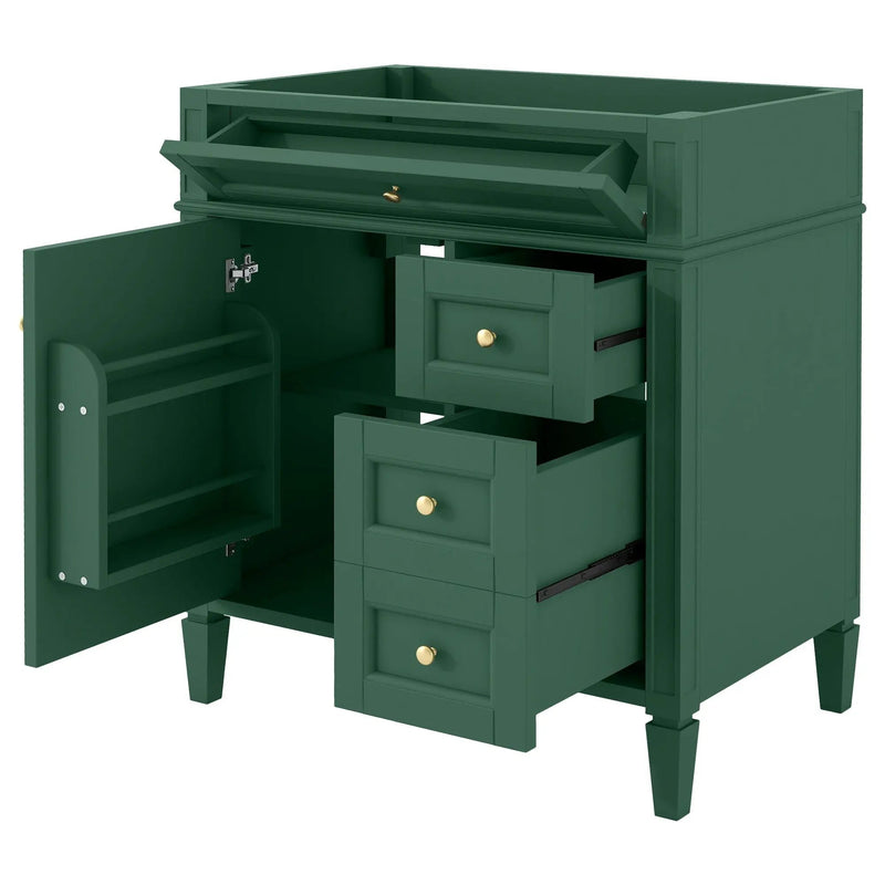Bathroom Vanity With 2 Drawers And Tip-Out Drawer, Storage Cabinet by HouseOfZazla