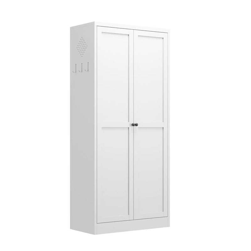 Metal Kitchen Pantry Cabinet With Adjustable Storage And 4 Heavy Duty Shelves - White by HouseOfZazla