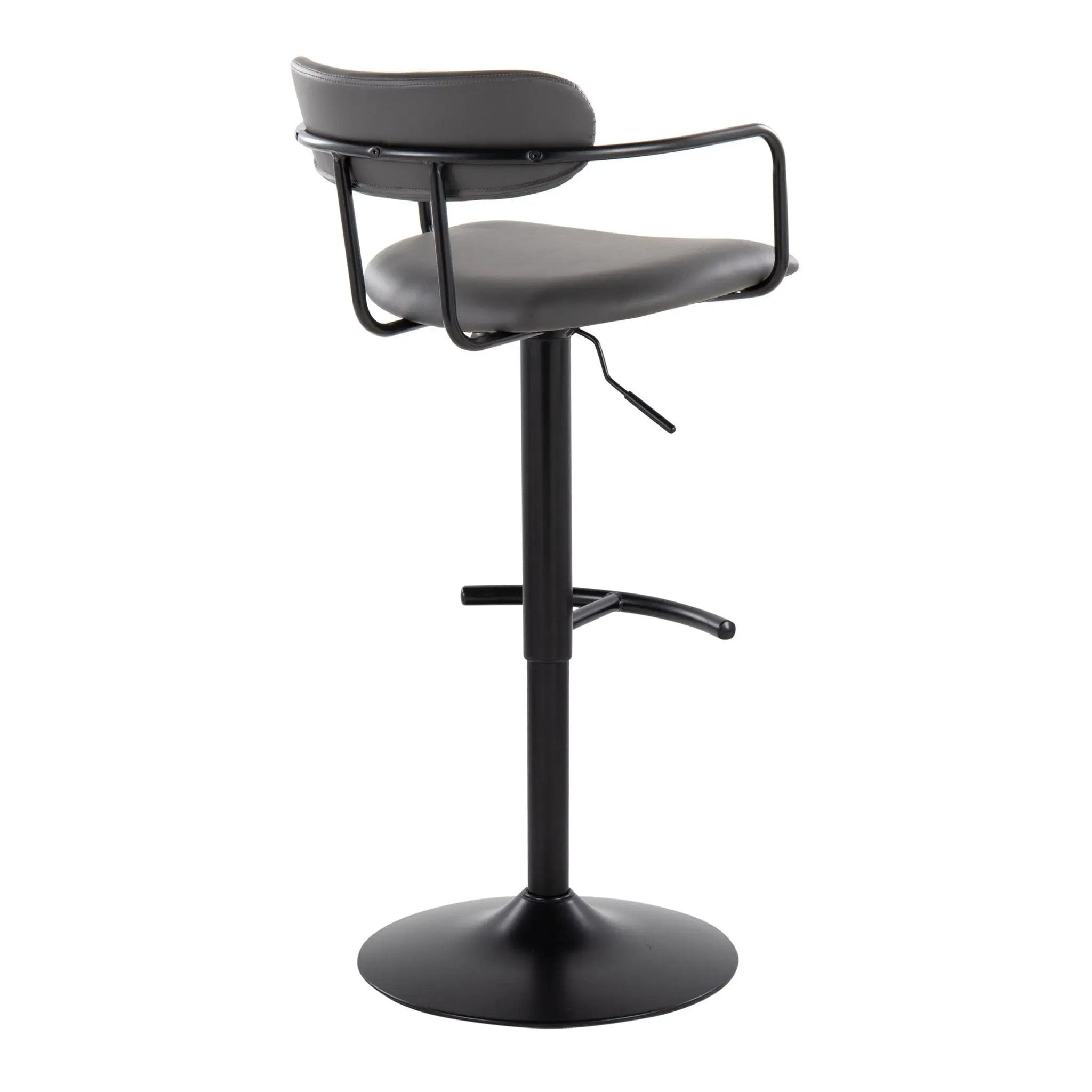 Demi - Contemporary Adjustable Height Barstool With Swivel With Rounded T Footrest (Set of 2) by Unique Piece Furniture