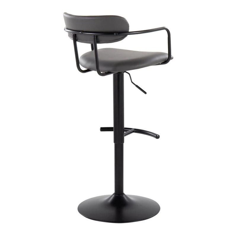 Demi - Contemporary Adjustable Height Barstool With Swivel With Rounded T Footrest (Set of 2) by Unique Piece Furniture