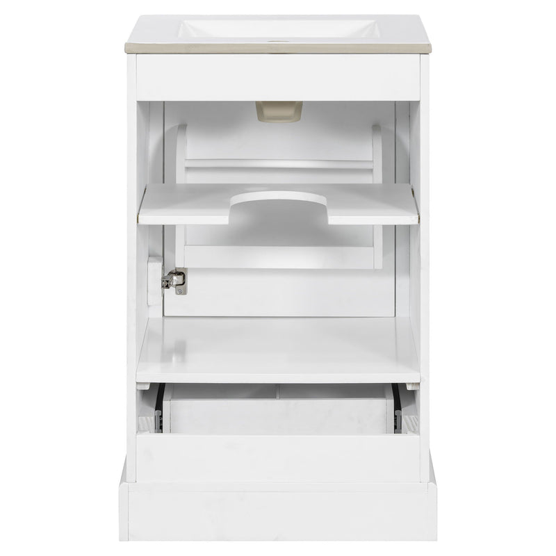 Bathroom Vanity With Sink, Soft Close Door, Adjustable U-Shaped Shelf