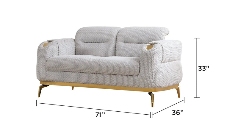 Zoe Modern Style 3PC Living Room Set by HouseOfZazla