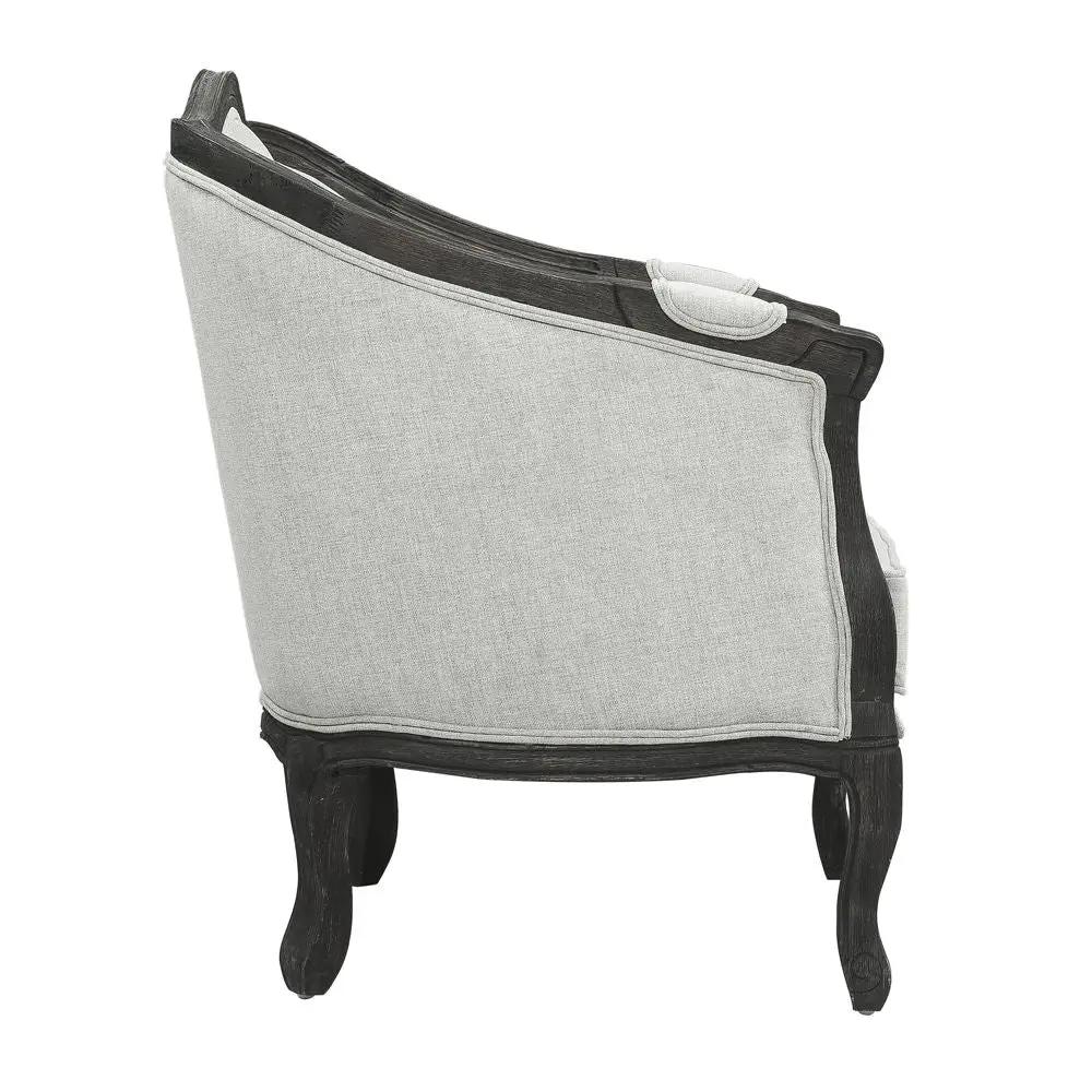 Samael - Loveseat With 2 Pillows - Gray Linen & Dark Brown by Unique Piece Furniture