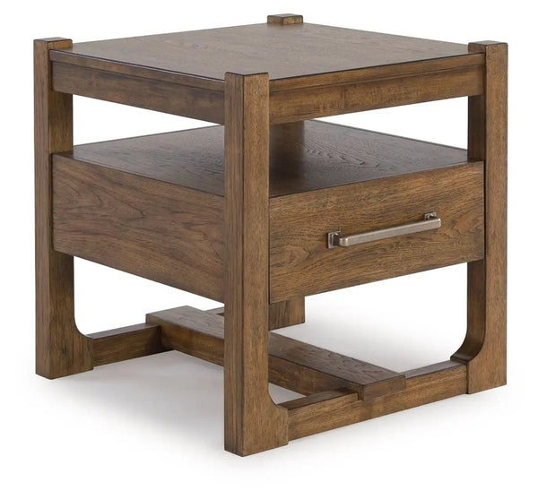 Cabalynn - Table d'appoint carrée - Marron clair