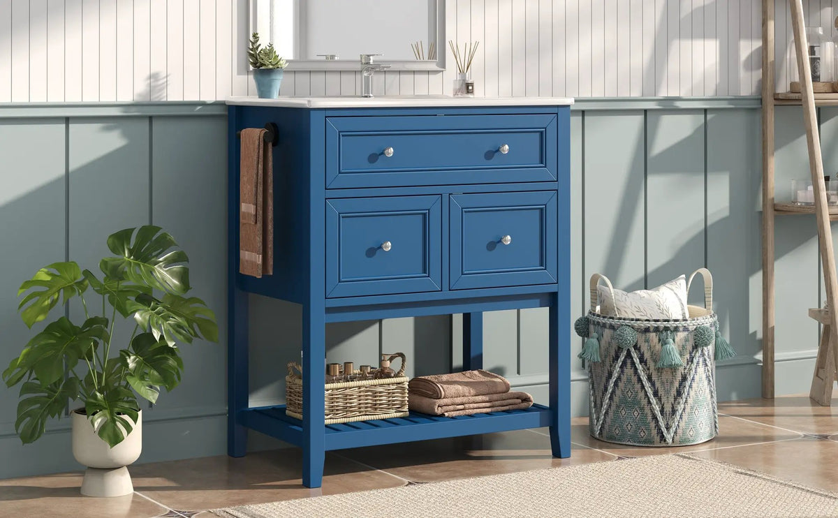 30" Navy Blue Bathroom Vanity by HouseOfZazla