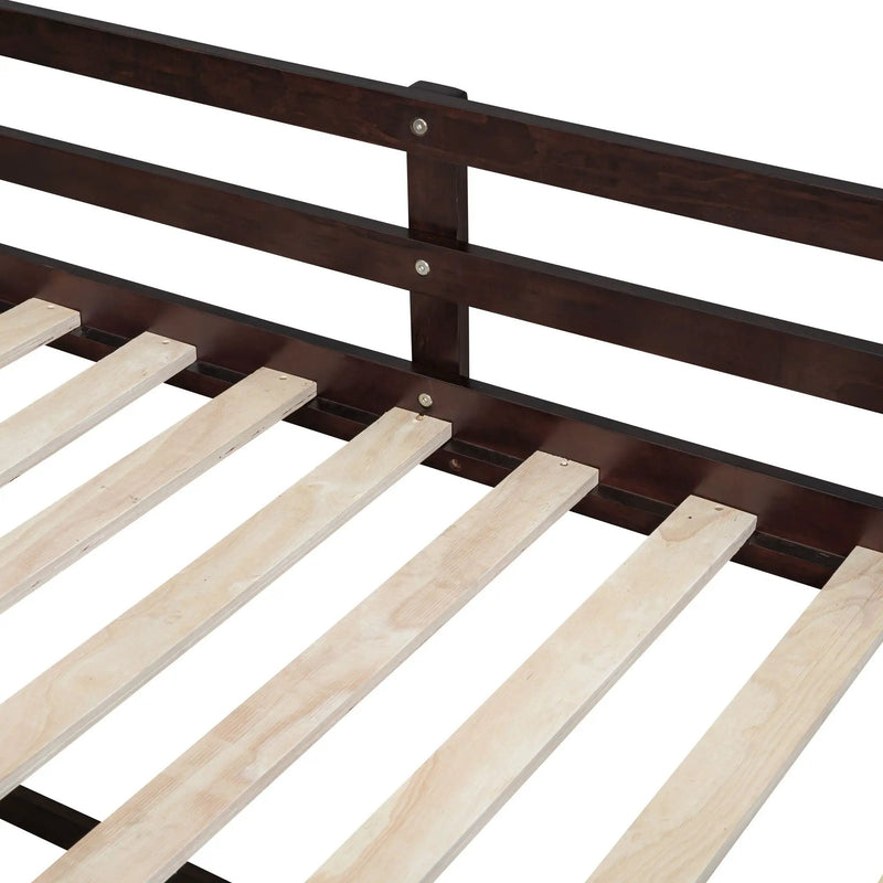 Low Loft Bed With Rolling Desk, Shelf And Drawers by HouseOfZazla