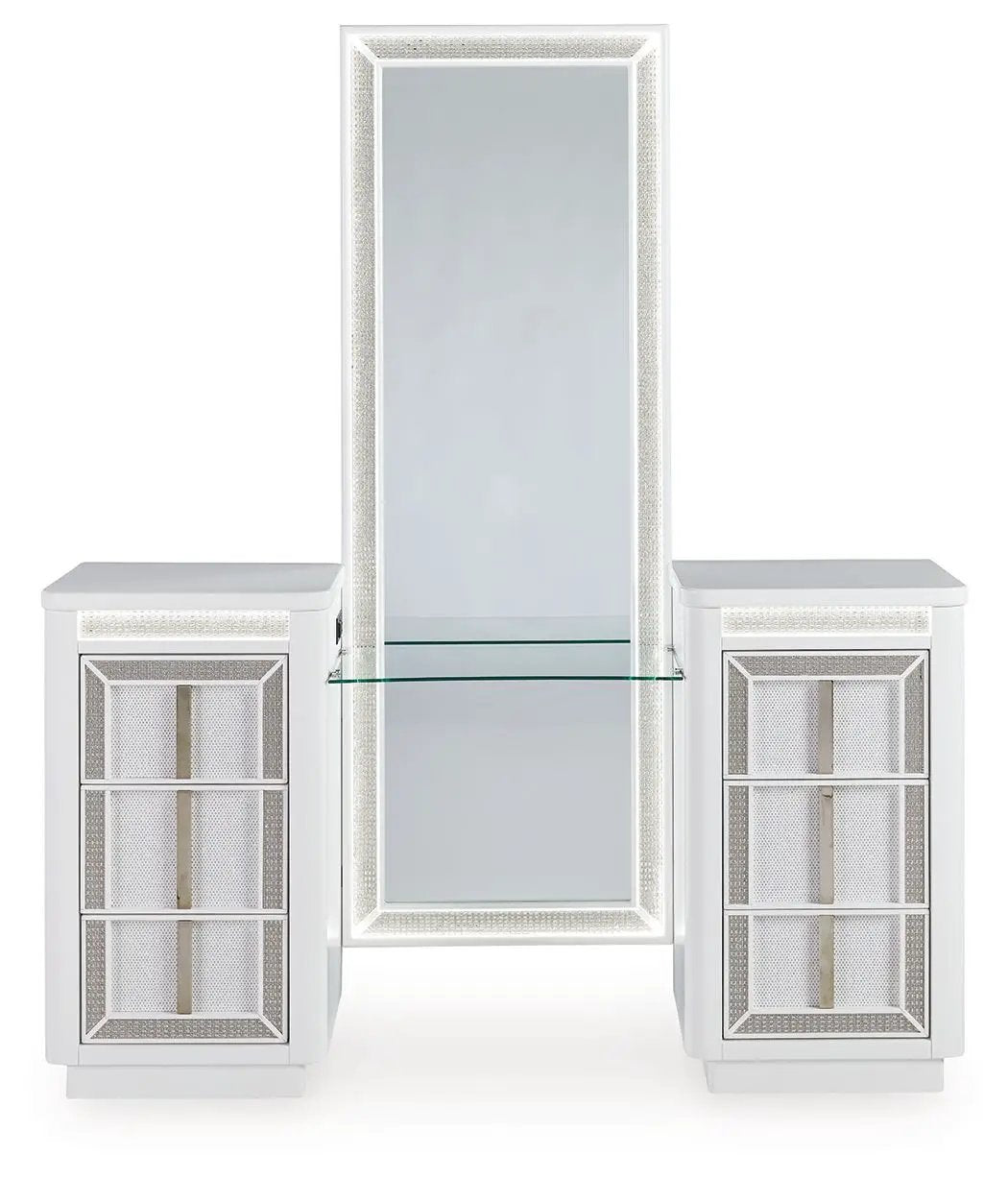 Chalanna - Vanity With Mirror - White by Unique Piece Furniture