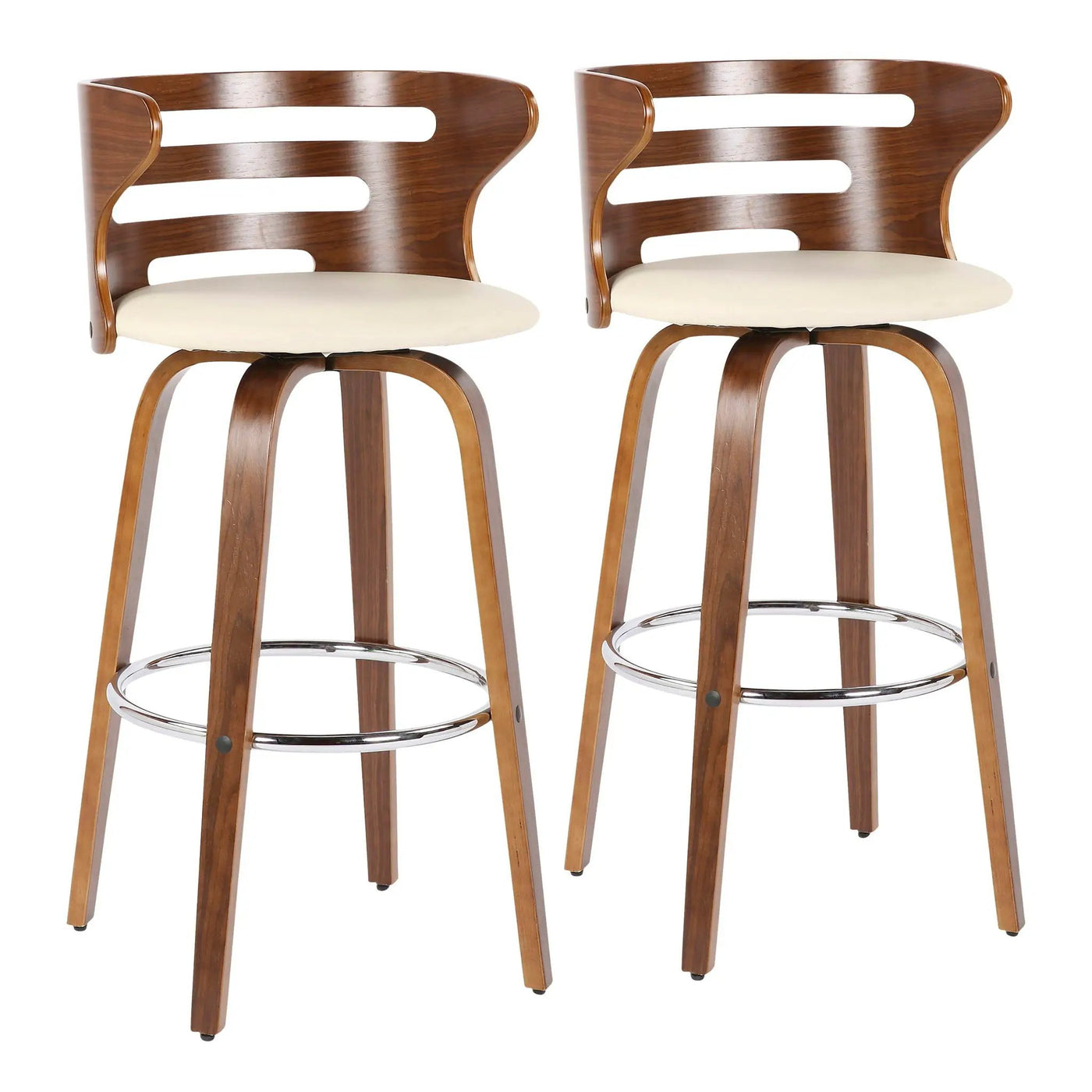 Cosini - Mid Century Modern Fixed Height Barstool With Swivel (Set of 2) by HouseOfZazla