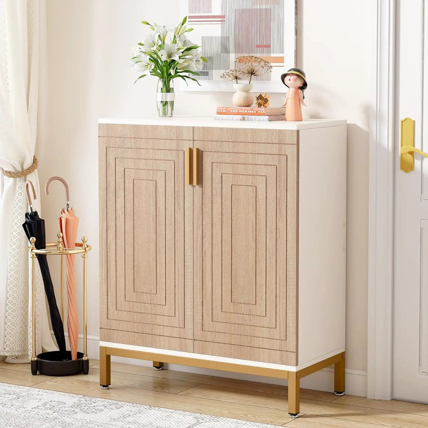 Shoe Cabinet With Doors, 5 Tiers Shoe Storage Organizer by HouseOfZazla