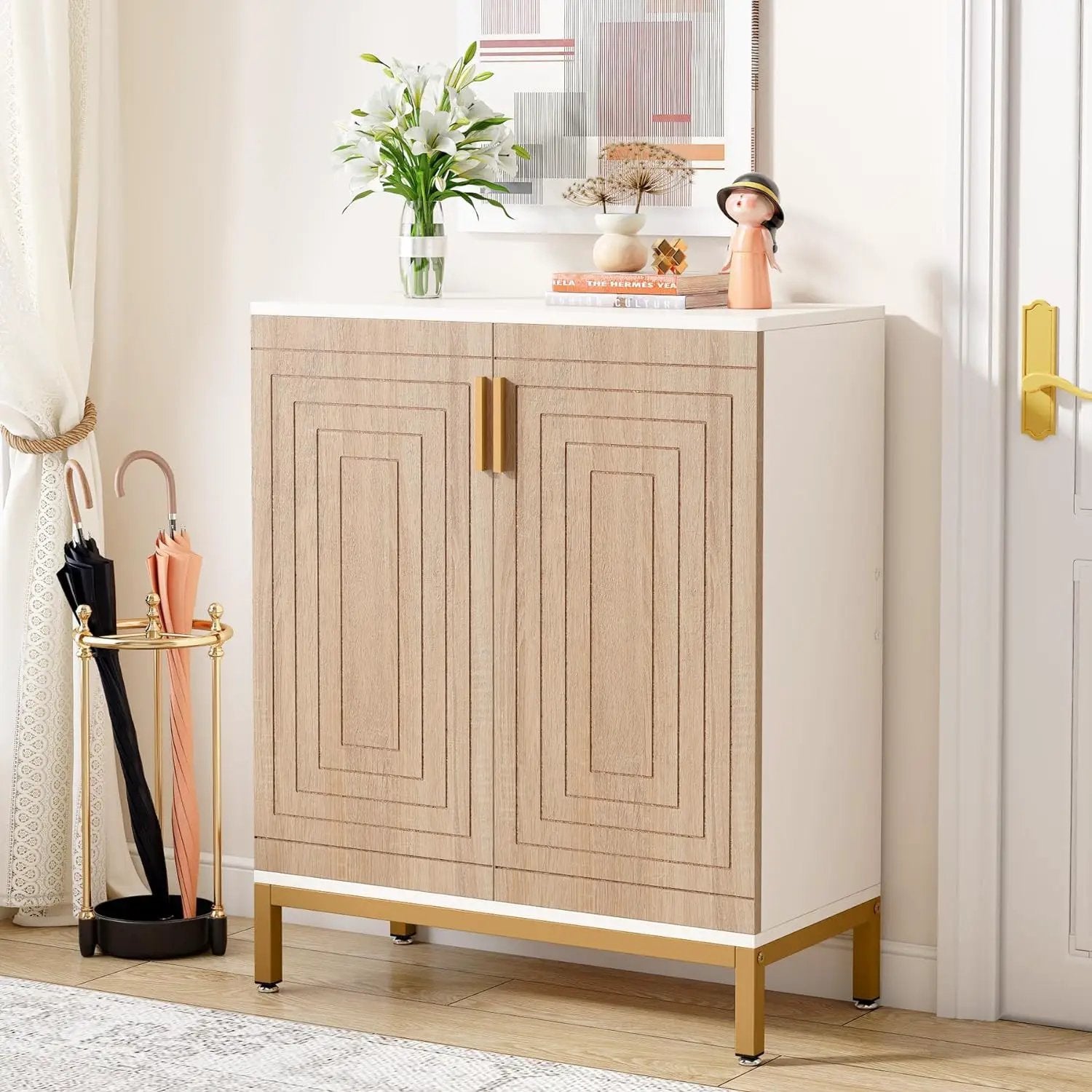 Shoe Cabinet With Doors, 5 Tiers Shoe Storage Organizer by HouseOfZazla