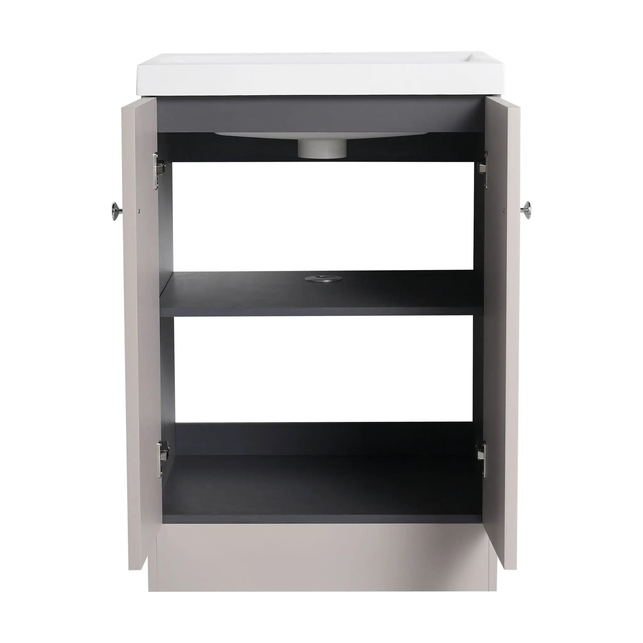 Contemporary Freestanding Bathroom Vanity With Resin Sink & Soft-Close Cabinet Doors by HouseOfZazla