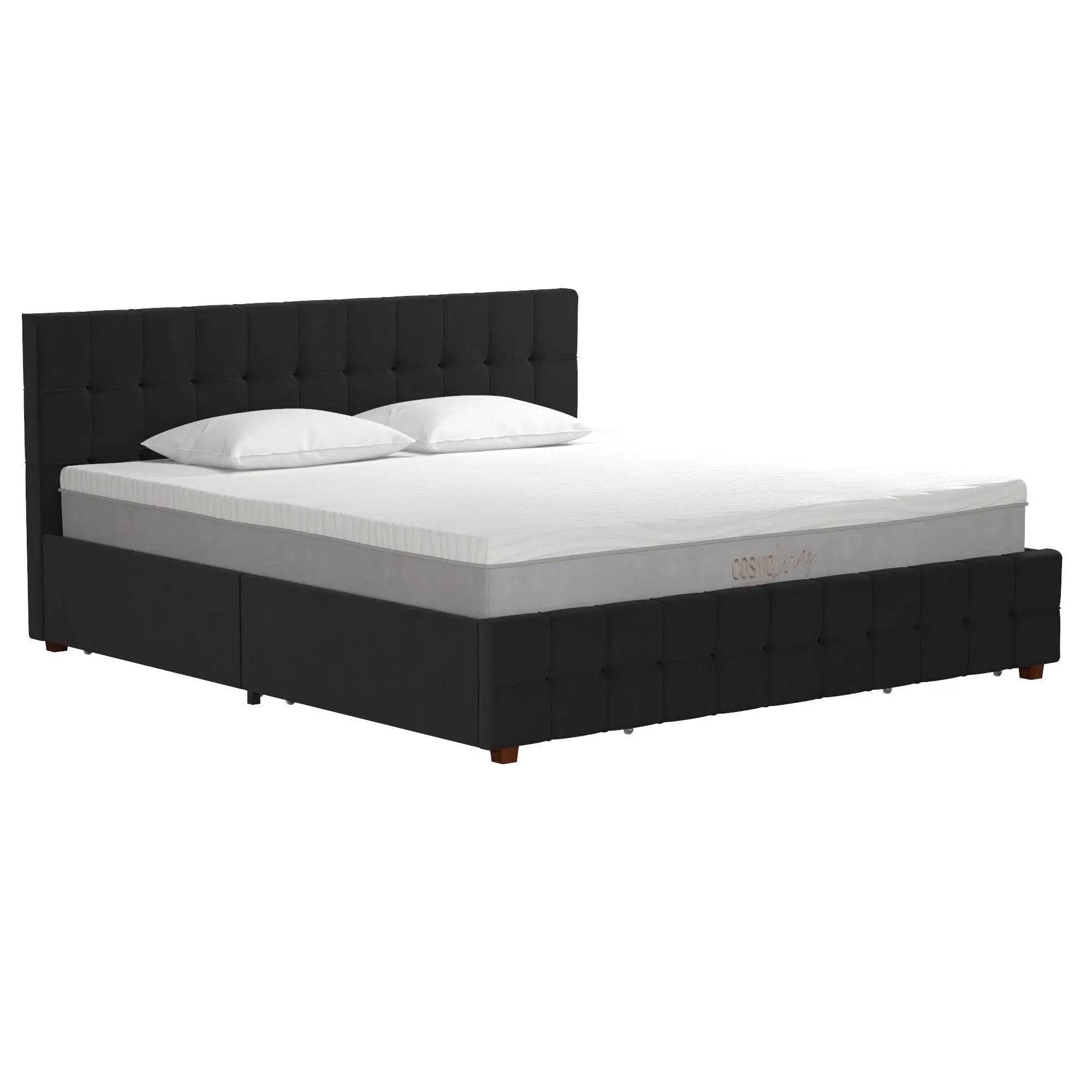 King Upholstered Bed With Storage - Black by Unique Piece Furniture