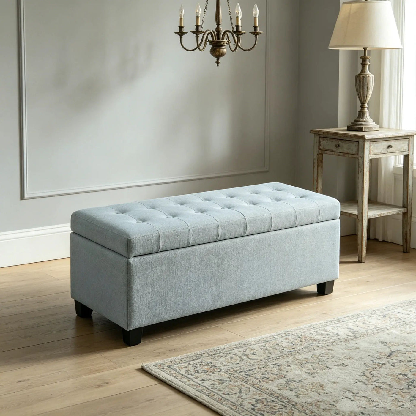 Storage Ottoman Bench With Safety Hinges by HouseOfZazla
