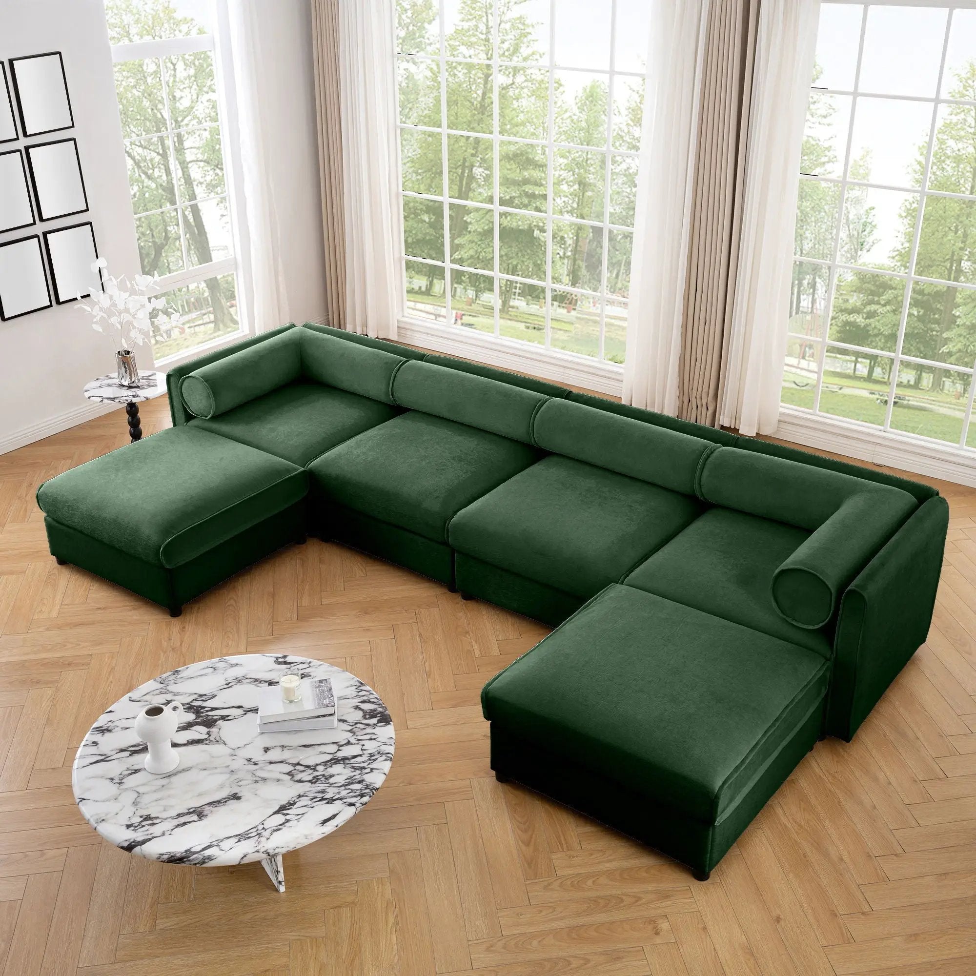 Contemporary Elegant Sofa With Storage And Ottoman by HouseOfZazla