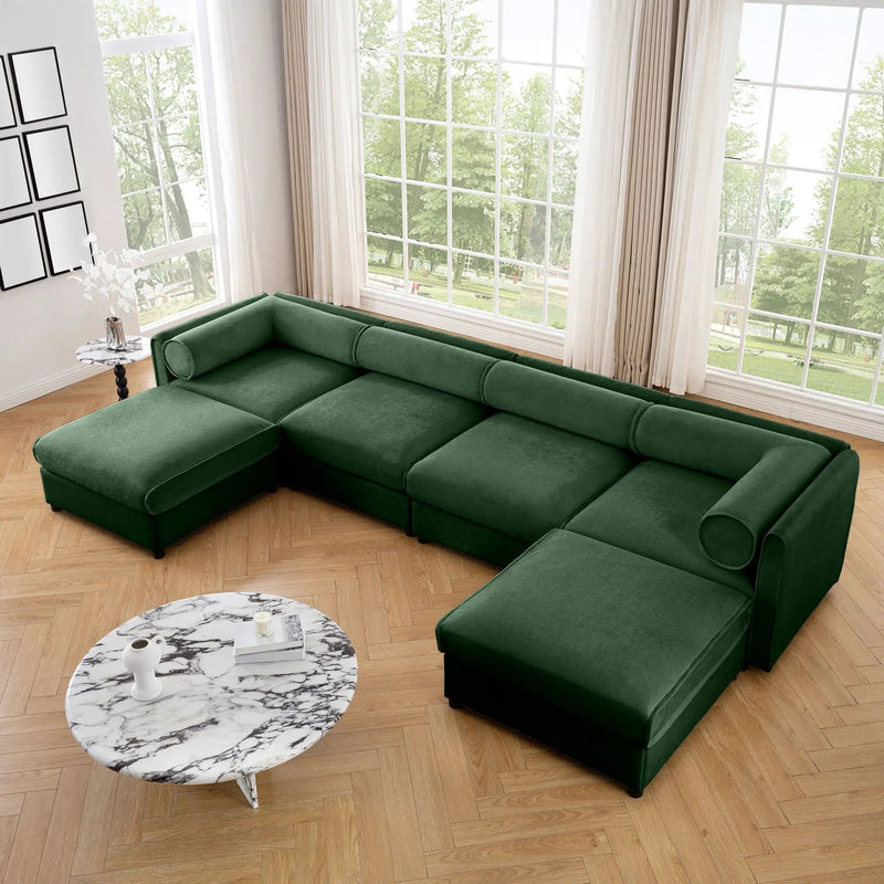 Contemporary Elegant Sofa With Storage And Ottoman by HouseOfZazla