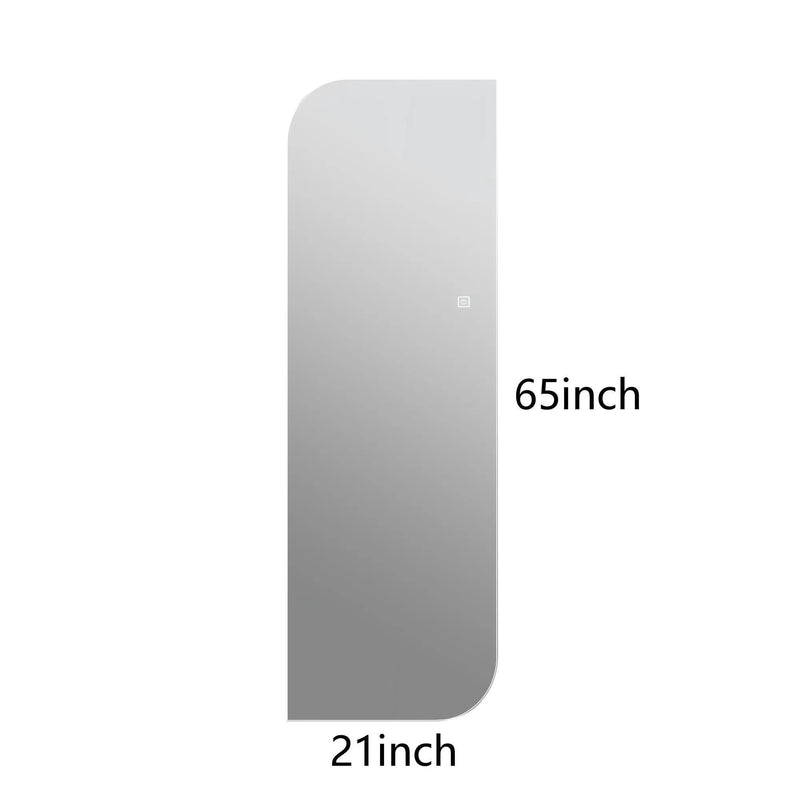 Irregular Shape LED Full Length Wall Mirror With 3 Color Dimmable Lighting - Silver by HouseOfZazla