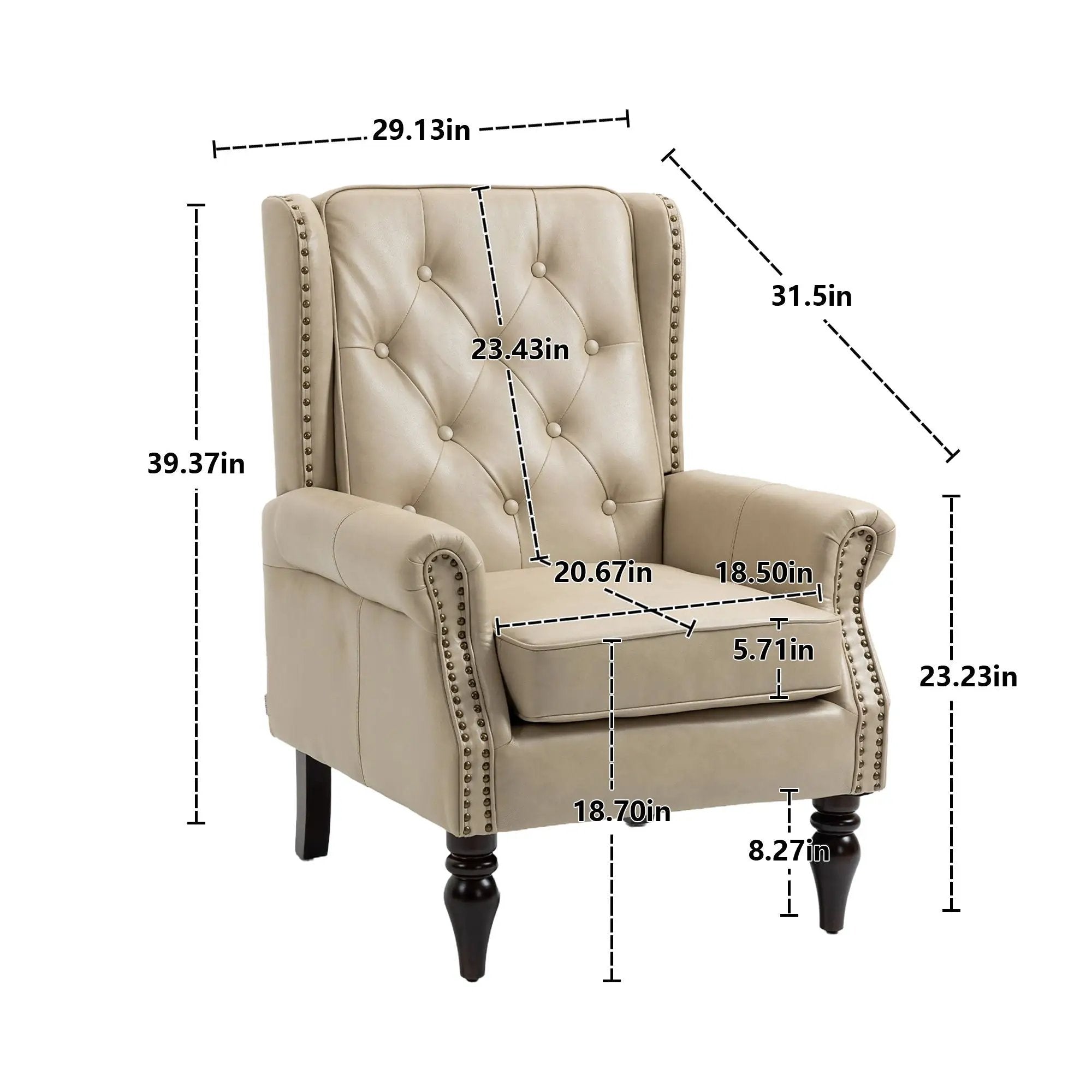 Modern Accent Armchair With Sturdy Wood Legs by Unique Piece Furniture